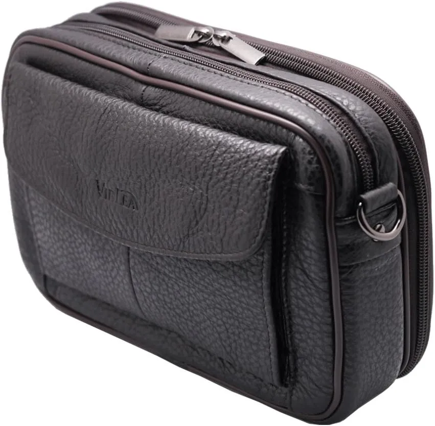 Mens Handbag Genuine Leather Crossbody Shoulder Messenger Bag Organizer Checkbook Wallet Purse
