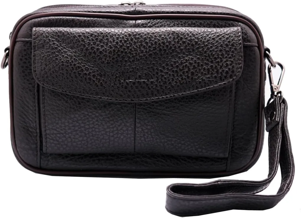 Mens Handbag Genuine Leather Crossbody Shoulder Messenger Bag Organizer Checkbook Wallet Purse