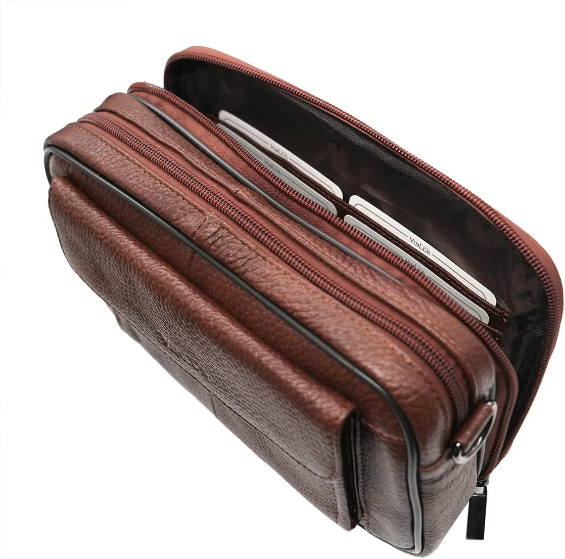 Mens Handbag Genuine Leather Crossbody Shoulder Messenger Bag Organizer Checkbook Wallet Purse