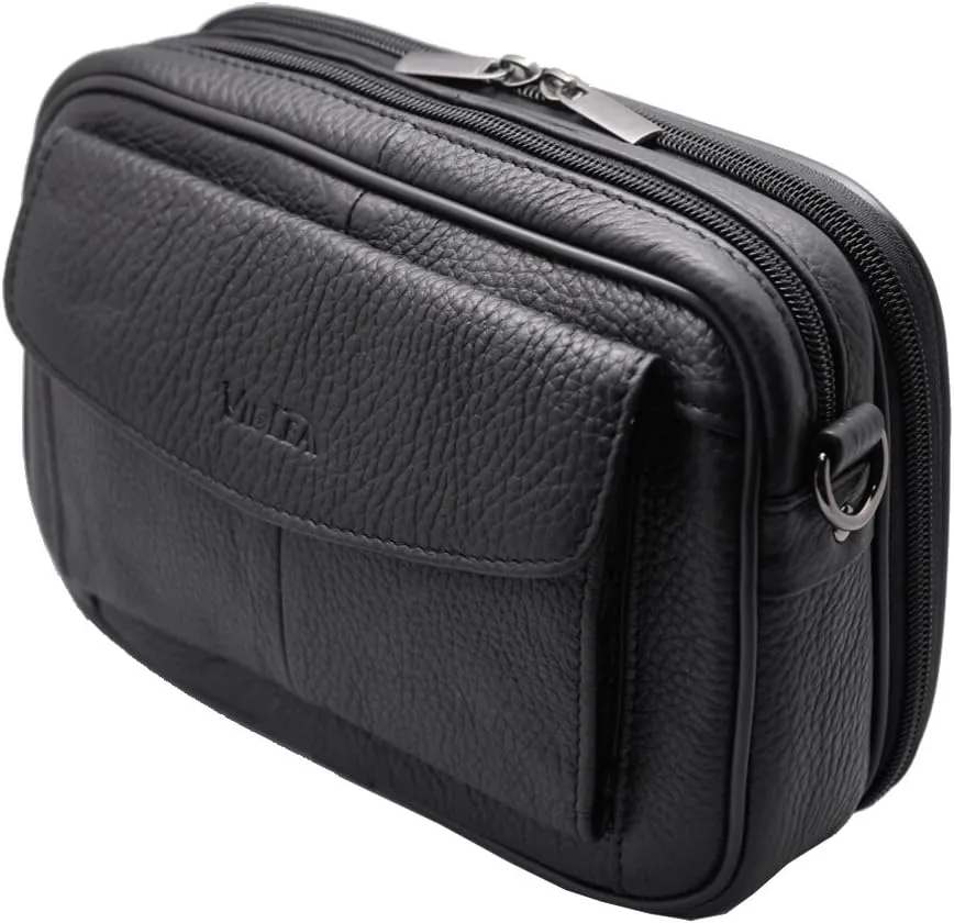 Mens Handbag Genuine Leather Crossbody Shoulder Messenger Bag Organizer Checkbook Wallet Purse
