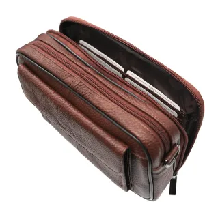 Mens Handbag Genuine Leather Crossbody Shoulder Messenger Bag Organizer Checkbook Wallet Purse