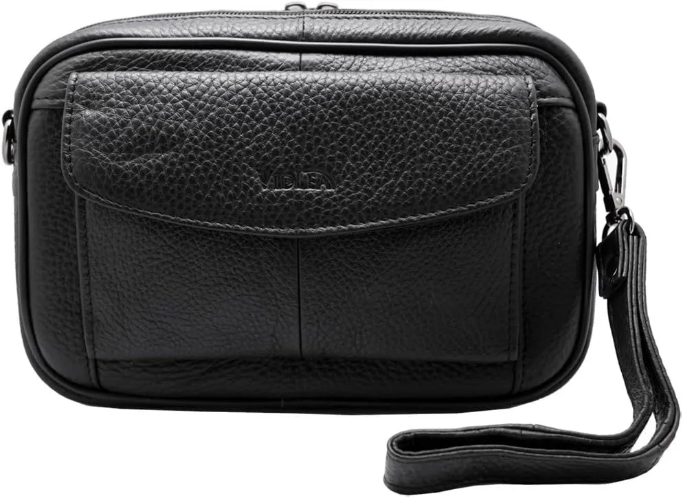 Mens Handbag Genuine Leather Crossbody Shoulder Messenger Bag Organizer Checkbook Wallet Purse