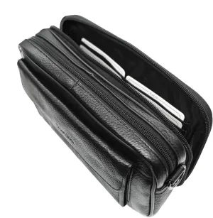 Mens Handbag Genuine Leather Crossbody Shoulder Messenger Bag Organizer Checkbook Wallet Purse