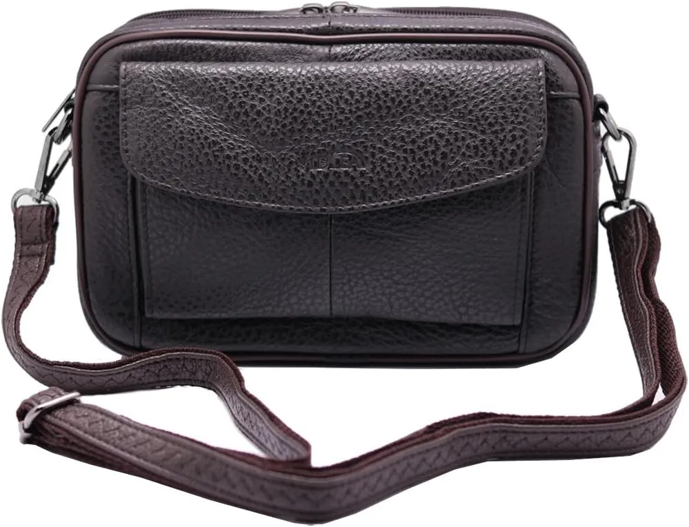 Mens Handbag Genuine Leather Crossbody Shoulder Messenger Bag Organizer Checkbook Wallet Purse