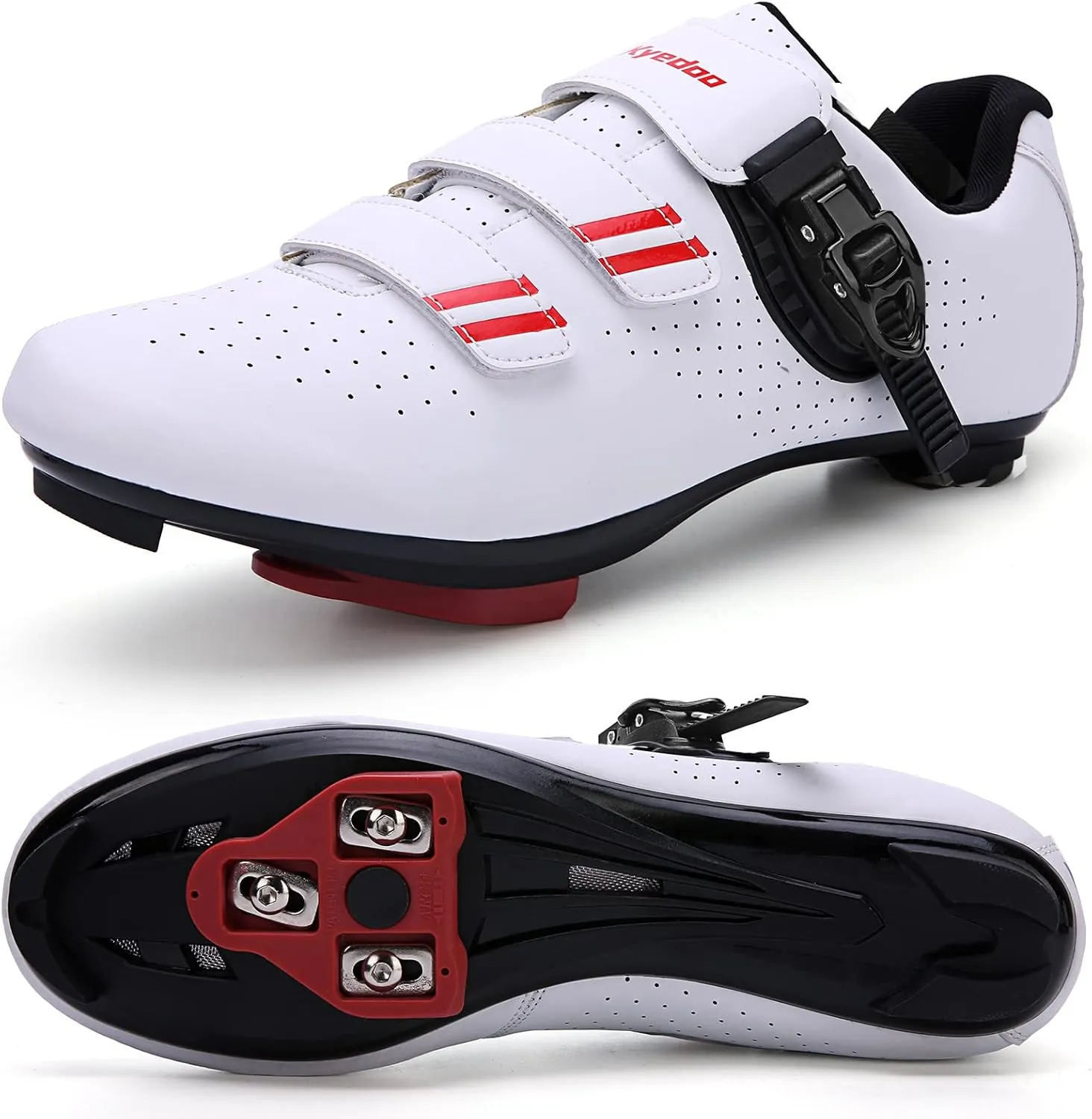 Mens Womens Cycling Shoes Compatible with Pelaton Bike Shoes Road Bike Shoes Riding Bicycle Pre-Installed with Delta Cleats Clip Indoor Outdoor Pedal