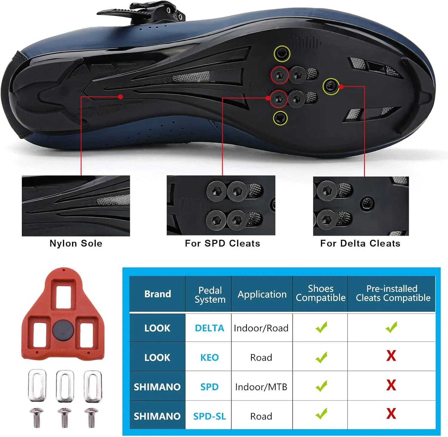 Mens Womens Cycling Shoes Compatible with Pelaton Bike Shoes Road Bike Shoes Riding Bicycle Pre-Installed with Delta Cleats Clip Indoor Outdoor Pedal