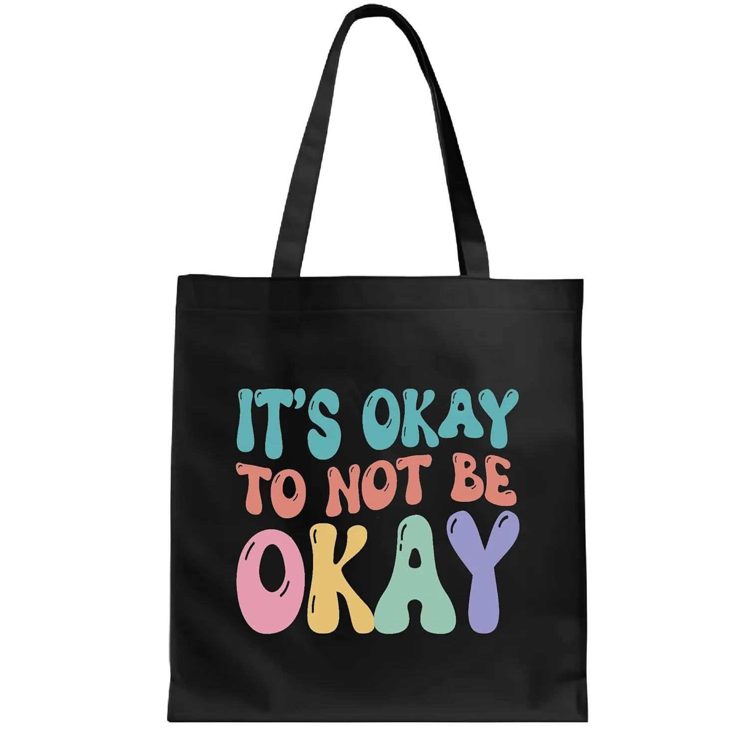 Mental Health Awareness for Brave Souls Battling Chronic Illness and Psychological Conditions Navy Black Multicolor Canvas Tote Bag