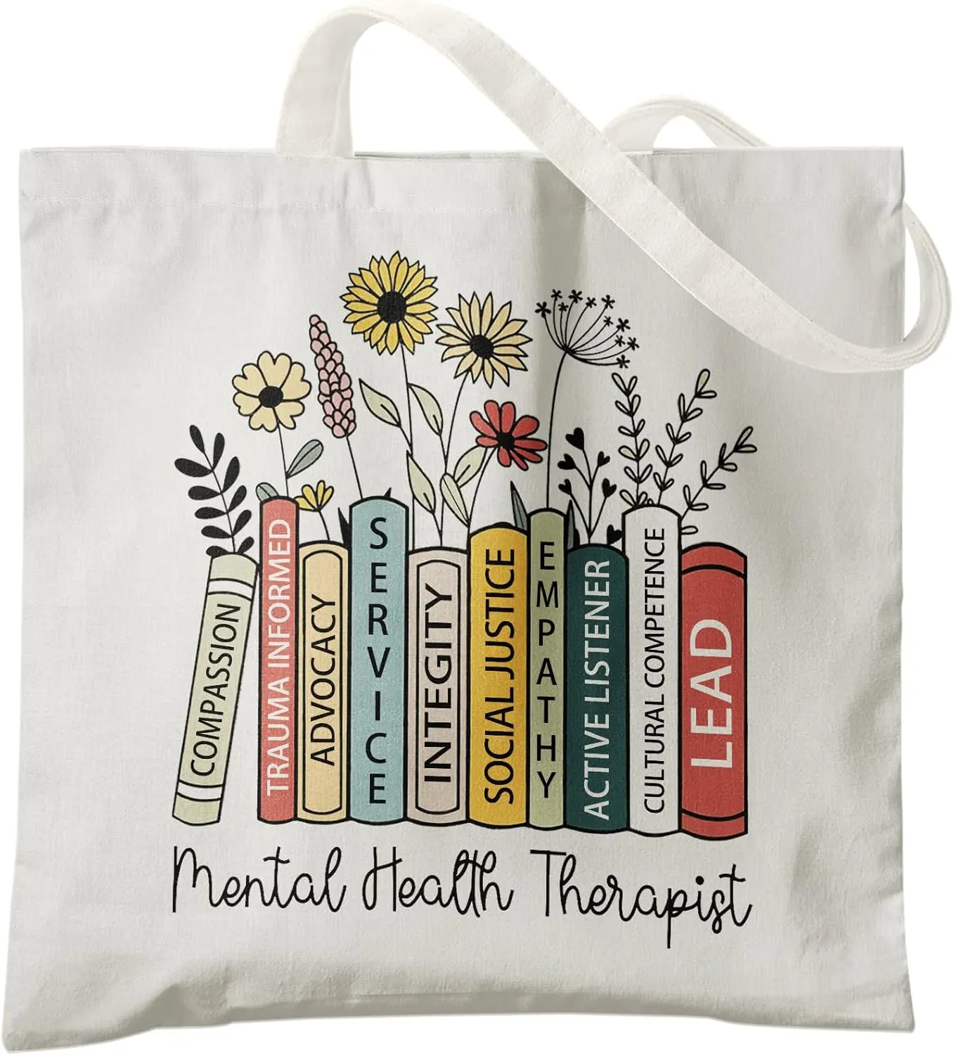 Mental Health Canvas Tote Bag - Aesthetic Canvas Shoulder Bag for Women