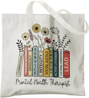 Mental Health Canvas Tote Bag - Aesthetic Canvas Shoulder Bag for Women
