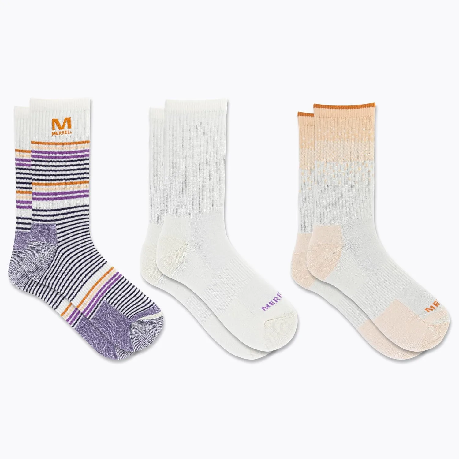 Merrell Unisex Adult Wool Everyday Hiking Crew Socks - 3 & 6 Pairs - Cushioned Moisture Wicking