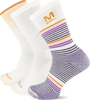 Merrell Unisex Adult Wool Everyday Hiking Crew Socks - 3 & 6 Pairs - Cushioned Moisture Wicking