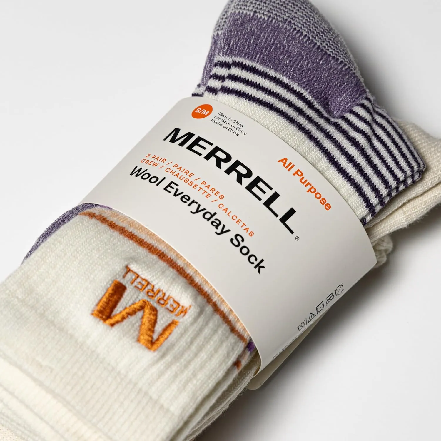 Merrell Unisex Adult Wool Everyday Hiking Crew Socks - 3 & 6 Pairs - Cushioned Moisture Wicking