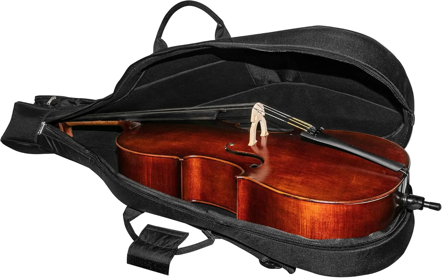MI&VI CB-5005 Travel Cello Soft Case Gig Bag (4/4 Full Sized) With Multiple Pockets and Adjustable Backpack Straps | Thick 20mm Padding | Weather-Resistant | Non-Abrasive Lining - MIVI Music