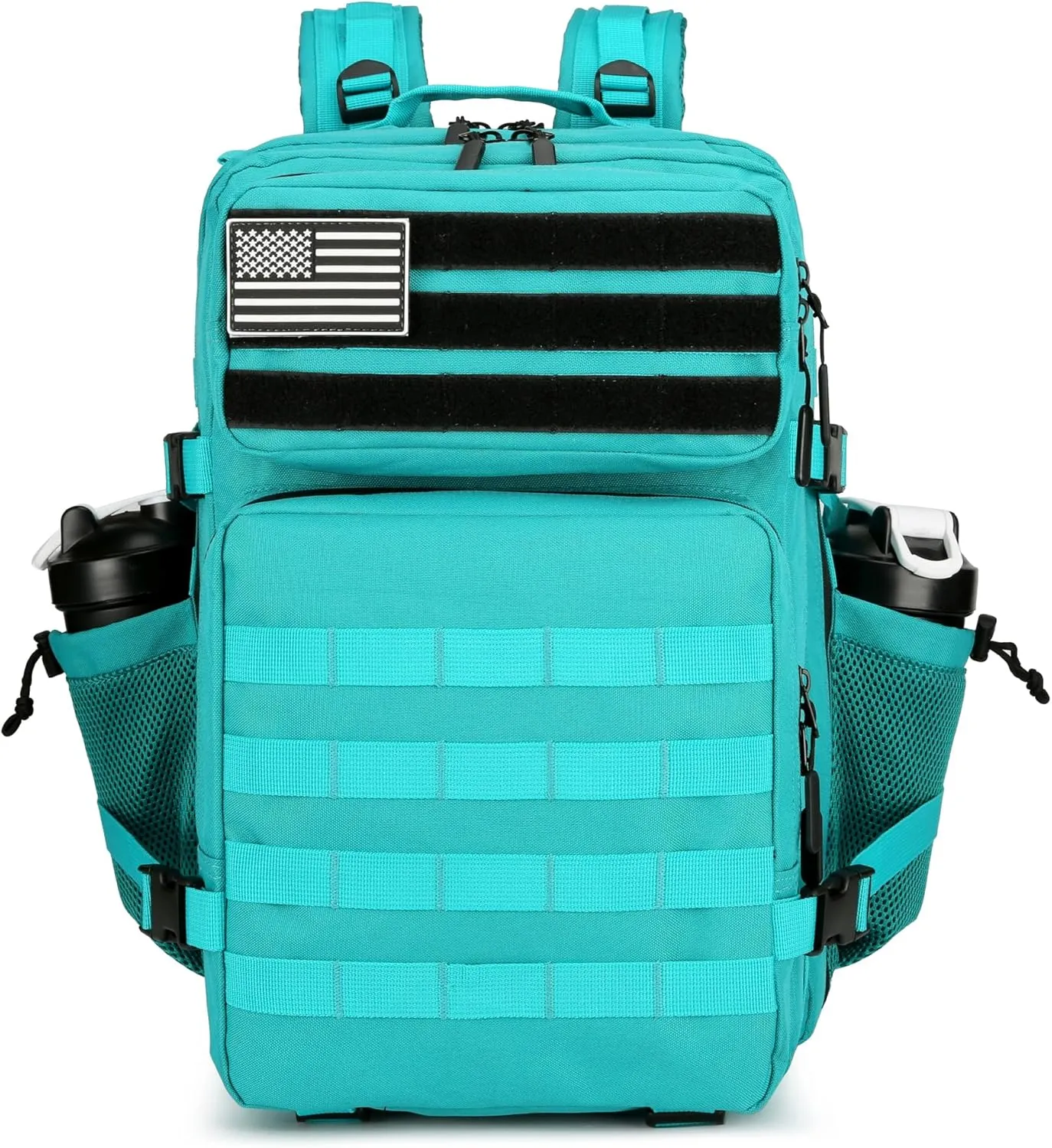 Military Tactical Backpacks Molle Army Assault Pack Hydration Pack Waist Belt Tactical Daypack Molle Hiking Packs (Lake Blue)
