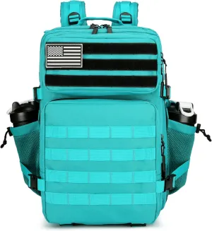 Military Tactical Backpacks Molle Army Assault Pack Hydration Pack Waist Belt Tactical Daypack Molle Hiking Packs (Lake Blue)