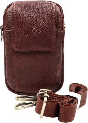 Mini Leather Messenger Bag Cellphone Shoulder Bag Pocket Money Purse Pouch Tool Bag Fanny Pack for Men Women