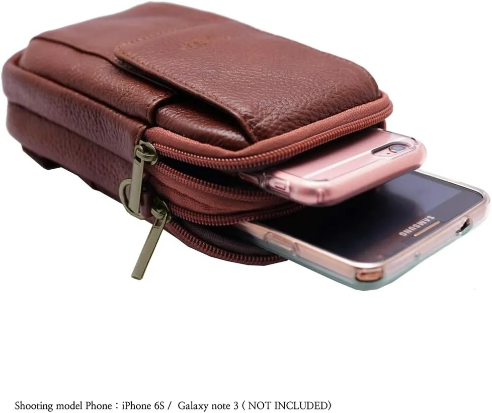 Mini Leather Messenger Bag Cellphone Shoulder Bag Pocket Money Purse Pouch Tool Bag Fanny Pack for Men Women