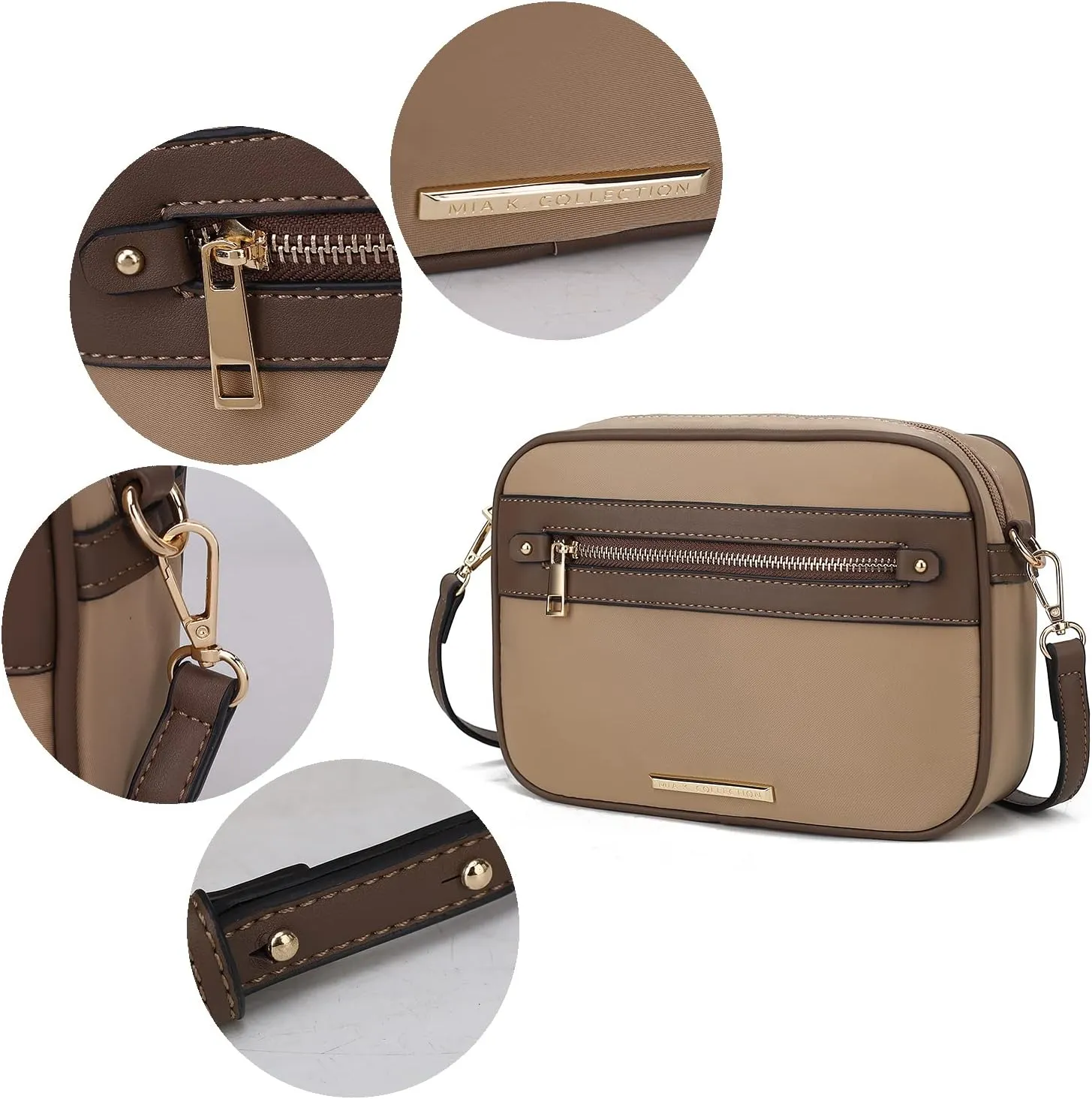 MKF Collection Crossbody Bag for Women Designer Crossover Lady Handbag Messenger Purse