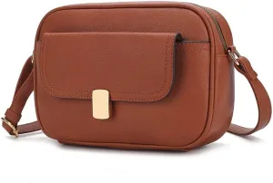 MKF Collection Crossbody Bag for Women, Vegan Leather Crossover Handbag Messenger Purse