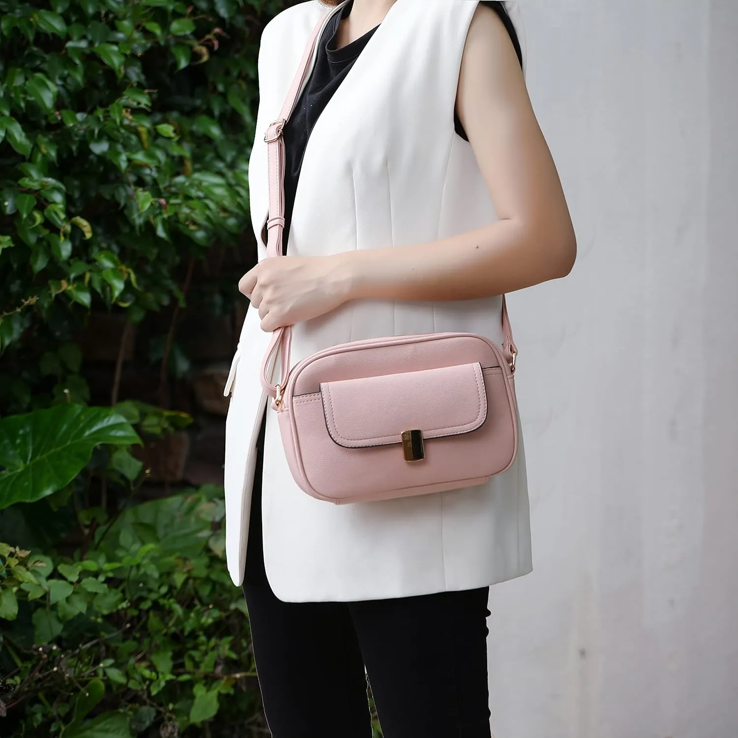 MKF Collection Crossbody Bag for Women, Vegan Leather Crossover Handbag Messenger Purse