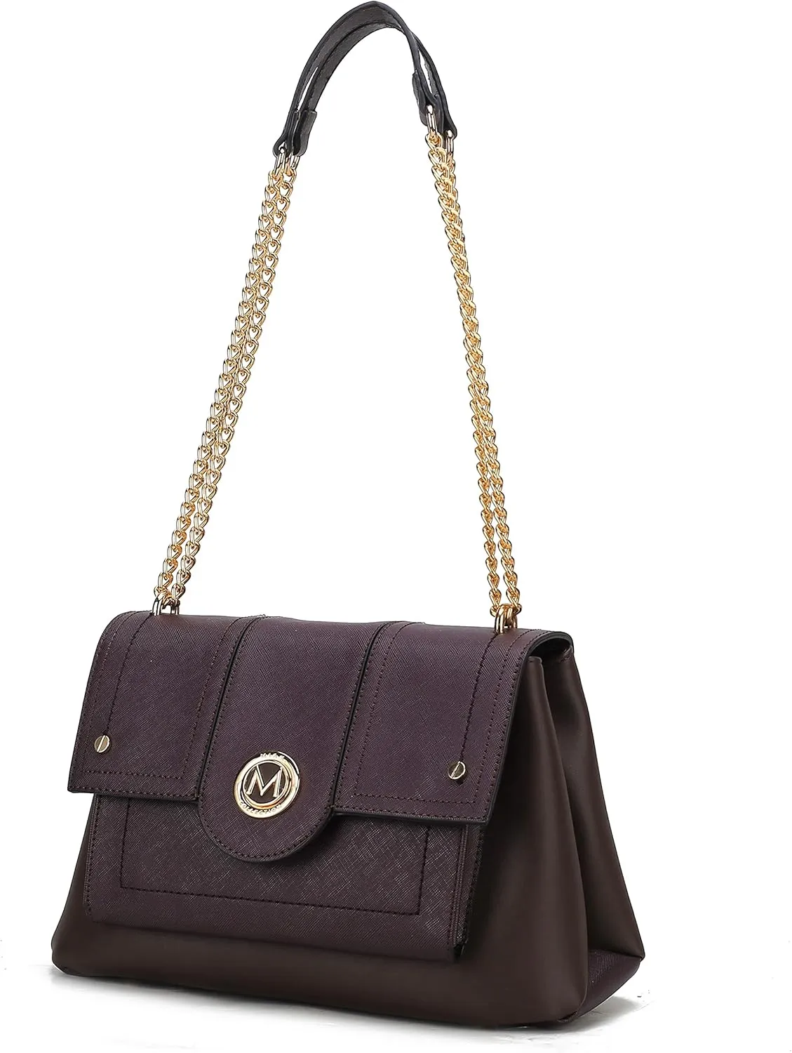 MKF Crossbody Bag for Women – PU Leather Pocketbook Handbag – Designer Side Messenger Purse, Shoulder Crossover
