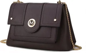 MKF Crossbody Bag for Women – PU Leather Pocketbook Handbag – Designer Side Messenger Purse, Shoulder Crossover