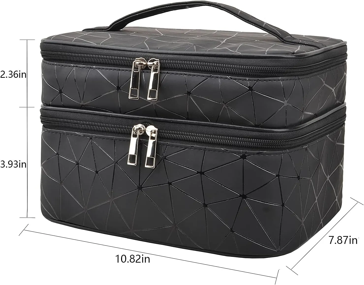 MKPCW makeup bag Double-layer cosmetic bag with brush bag and divider