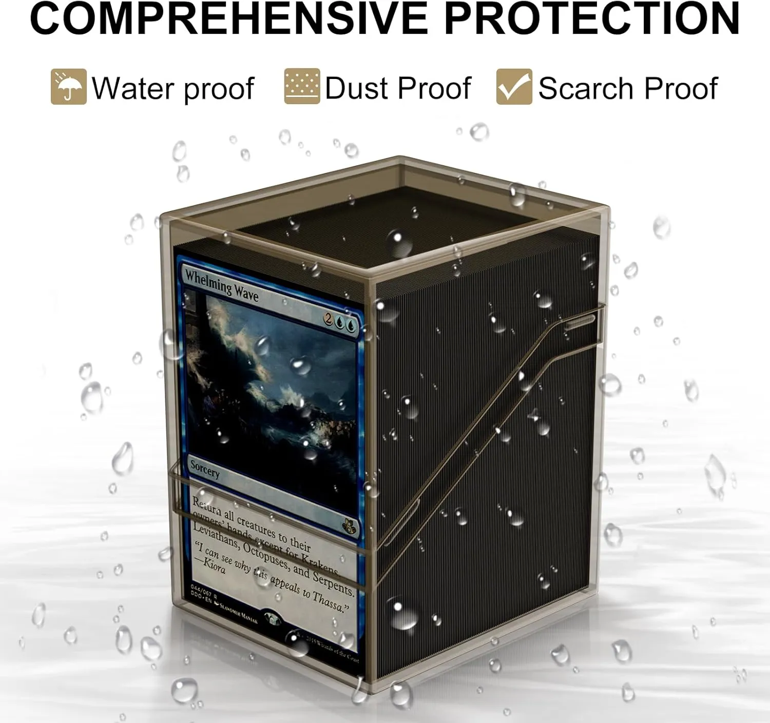 Mlikero Card Deck Cases, 6 Pack Acrylic Commander Deck Box Holding 100  Sleeved Cards with 6 Dividers, Sturdy Card Storage Box Fit for MTG, TCG, Sports Cards (Black)