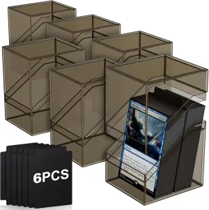 Mlikero Card Deck Cases, 6 Pack Acrylic Commander Deck Box Holding 100  Sleeved Cards with 6 Dividers, Sturdy Card Storage Box Fit for MTG, TCG, Sports Cards (Black)
