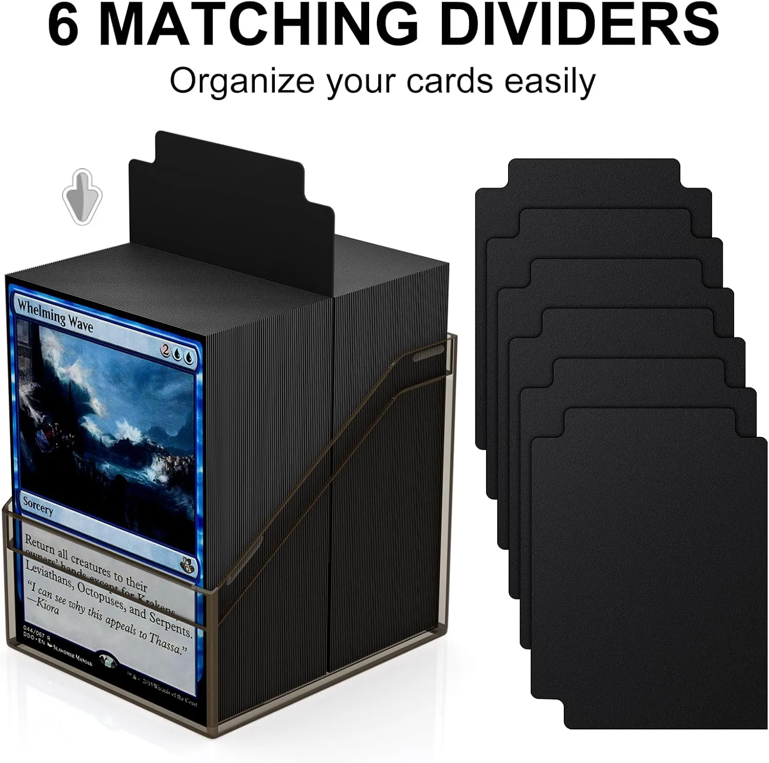 Mlikero Card Deck Cases, 6 Pack Acrylic Commander Deck Box Holding 100  Sleeved Cards with 6 Dividers, Sturdy Card Storage Box Fit for MTG, TCG, Sports Cards (Black)