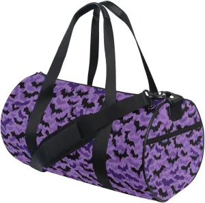 MNSRUU Sports Duffel Bags, Black Moths on A Purple Athletic Gym Bag Overnight Workout Travel Tote Luggage for Men Women Yoga