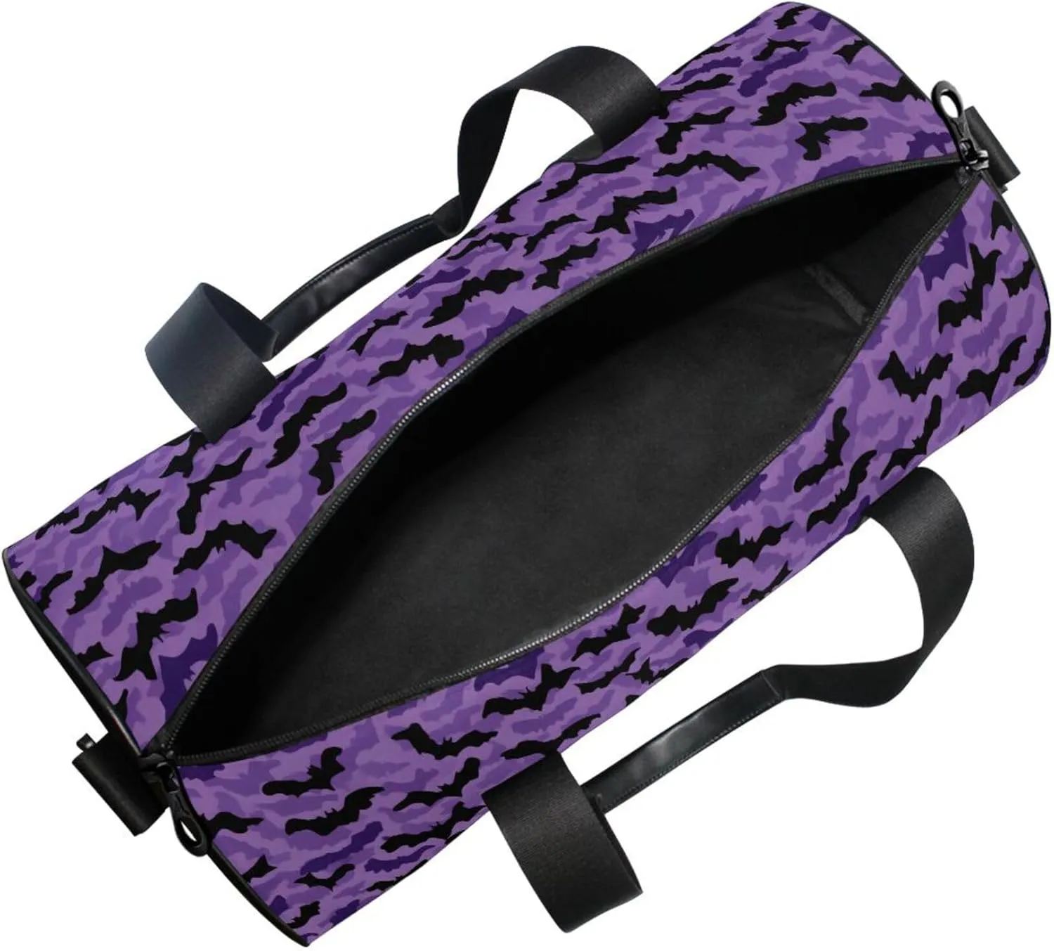 MNSRUU Sports Duffel Bags, Black Moths on A Purple Athletic Gym Bag Overnight Workout Travel Tote Luggage for Men Women Yoga