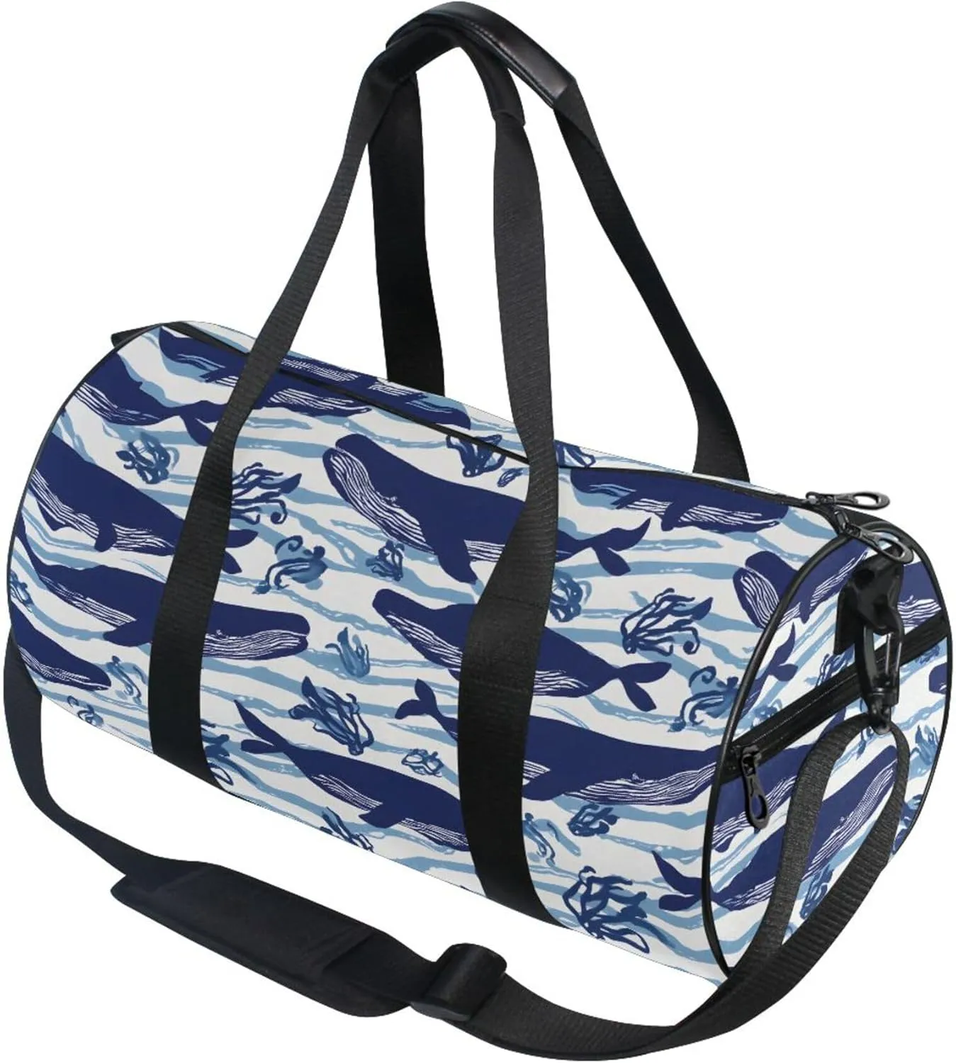 MNSRUU Sports Duffel Bags, Blue Dolphin Athletic Gym Bag Overnight Workout Travel Tote Luggage for Men Women Yoga