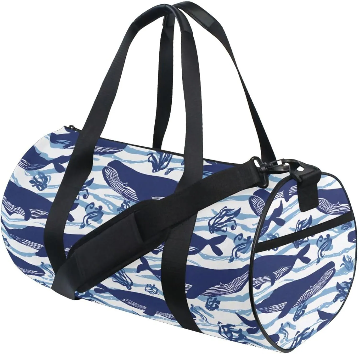 MNSRUU Sports Duffel Bags, Blue Dolphin Athletic Gym Bag Overnight Workout Travel Tote Luggage for Men Women Yoga
