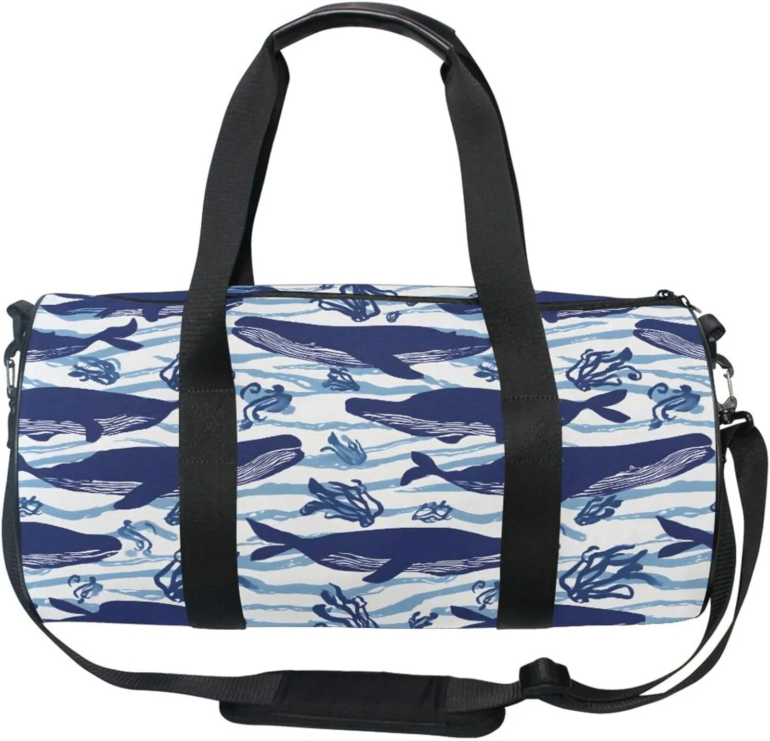 MNSRUU Sports Duffel Bags, Blue Dolphin Athletic Gym Bag Overnight Workout Travel Tote Luggage for Men Women Yoga