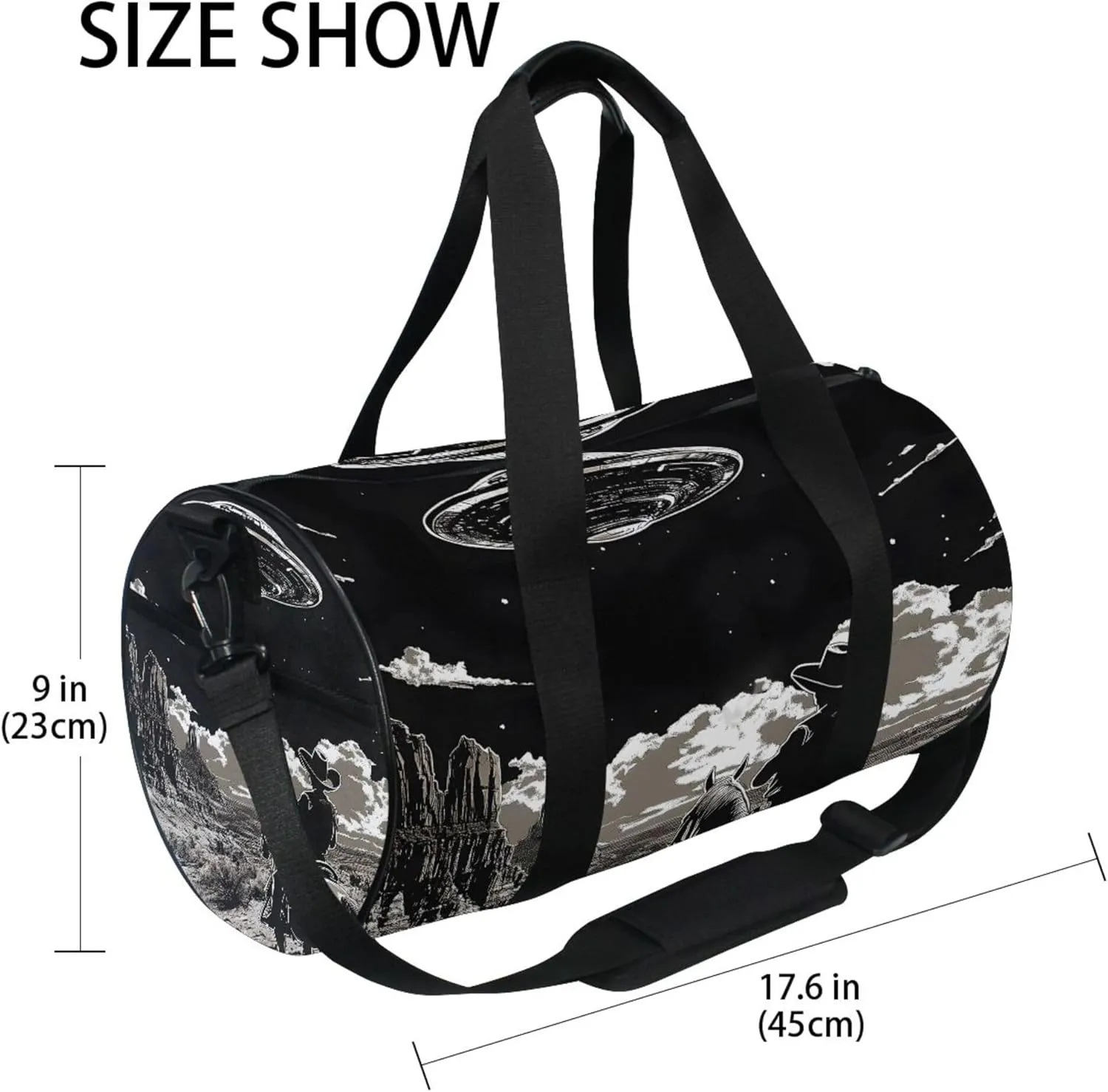 MNSRUU Sports Duffel Bags, Cowboy Athletic Gym Bag Overnight Workout Travel Tote Luggage for Men Women Yoga