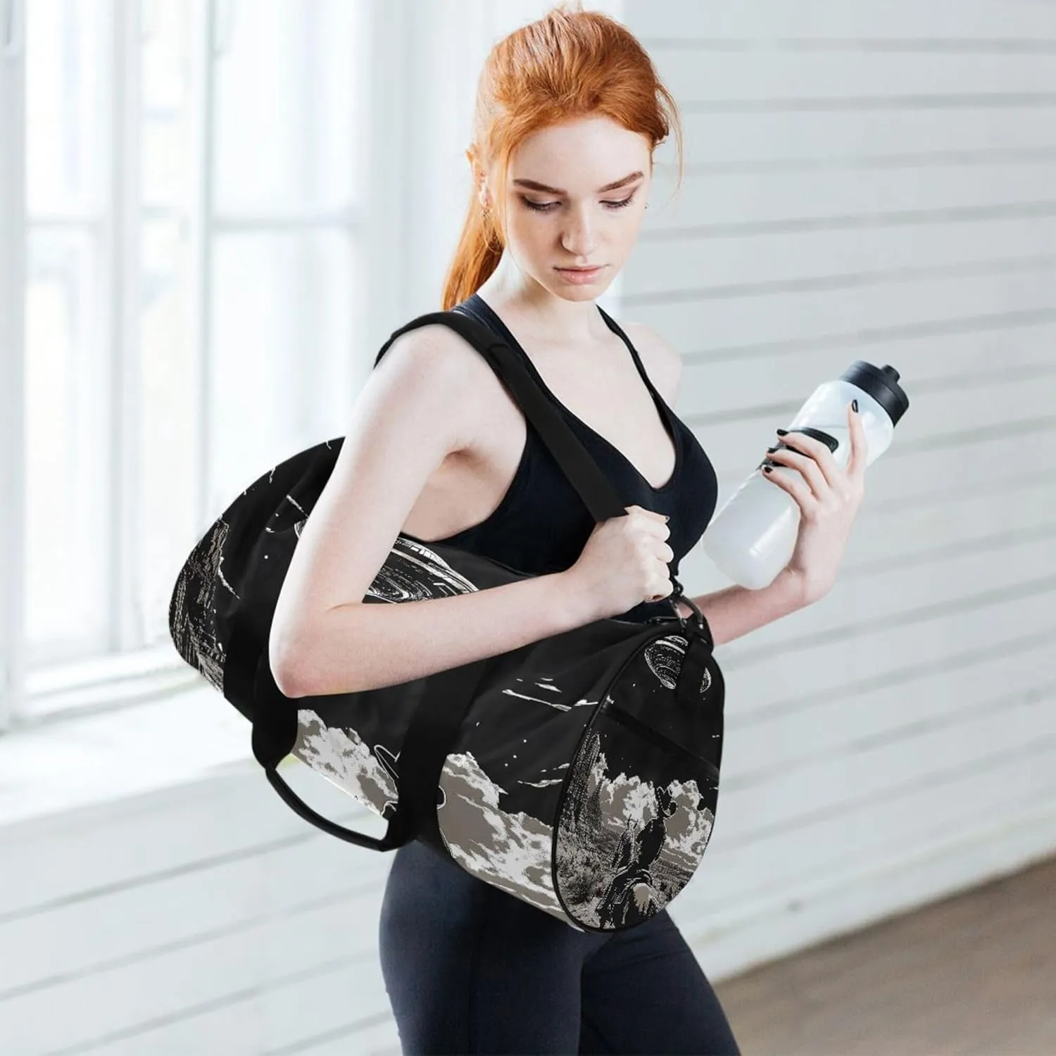 MNSRUU Sports Duffel Bags, Cowboy Athletic Gym Bag Overnight Workout Travel Tote Luggage for Men Women Yoga