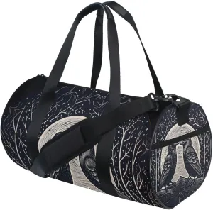 MNSRUU Sports Duffel Bags, Crows Tree Athletic Gym Bag Overnight Workout Travel Tote Luggage for Men Women Yoga