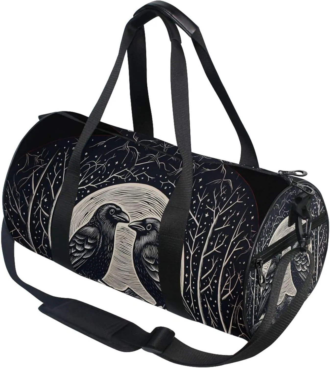 MNSRUU Sports Duffel Bags, Crows Tree Athletic Gym Bag Overnight Workout Travel Tote Luggage for Men Women Yoga