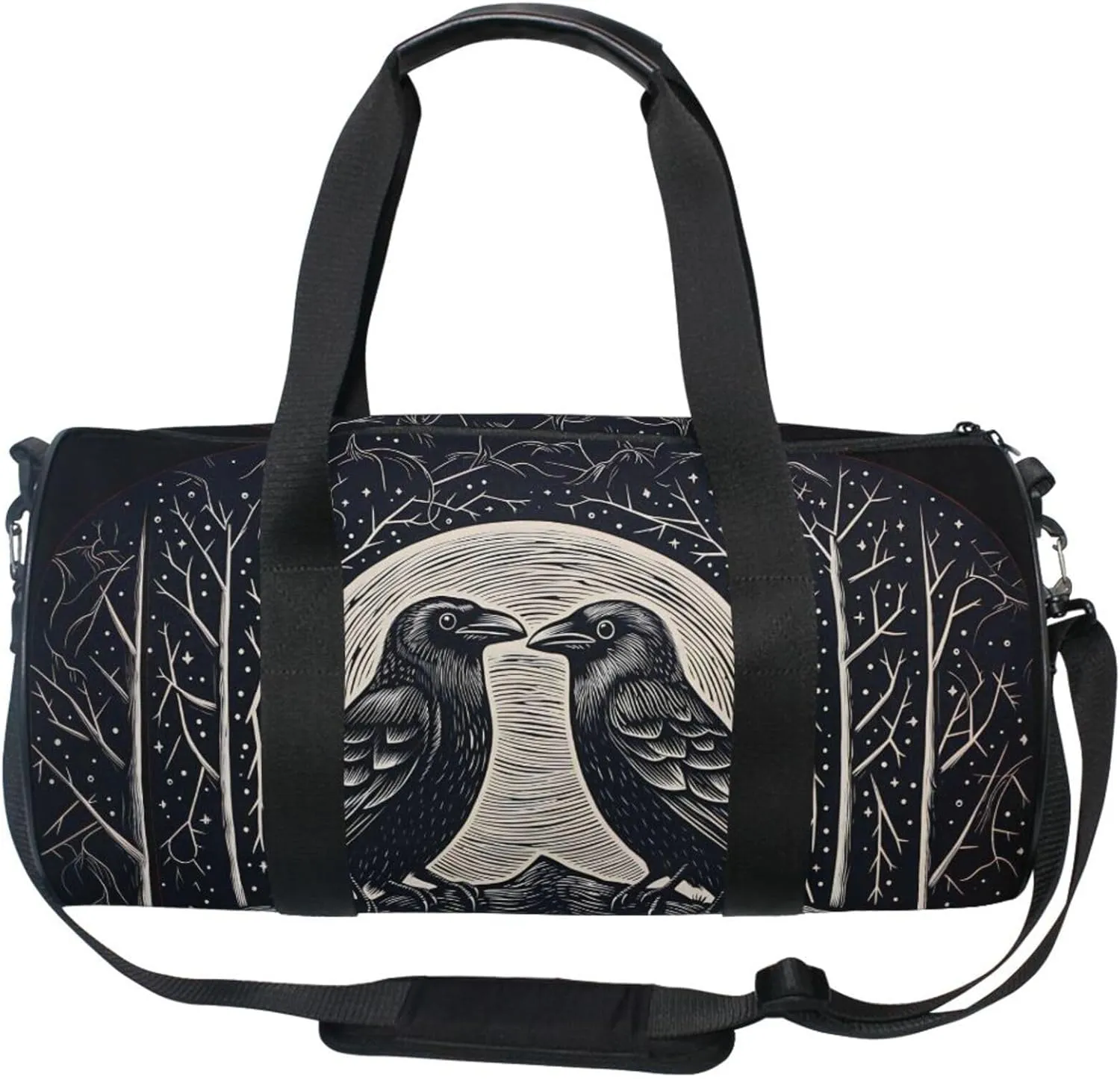 MNSRUU Sports Duffel Bags, Crows Tree Athletic Gym Bag Overnight Workout Travel Tote Luggage for Men Women Yoga