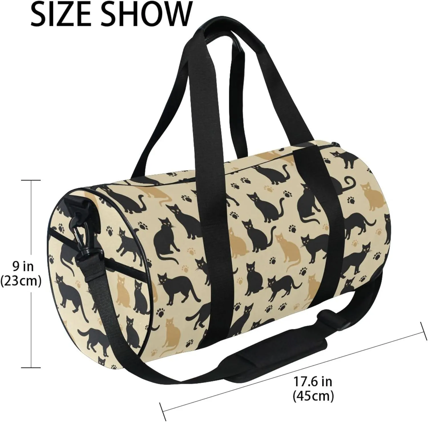 MNSRUU Sports Duffel Bags, Cute Cat Athletic Gym Bag Overnight Workout Travel Tote Luggage for Men Women Yoga