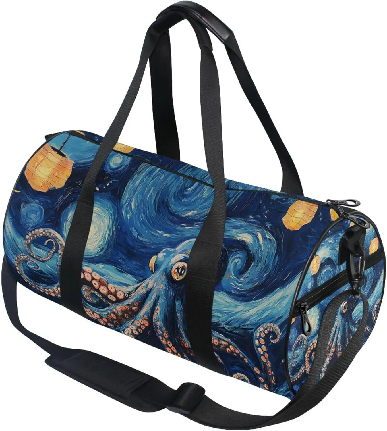 MNSRUU Sports Duffel Bags, Giant Octopus Lamp Athletic Gym Bag Overnight Workout Travel Tote Luggage for Men Women Yoga