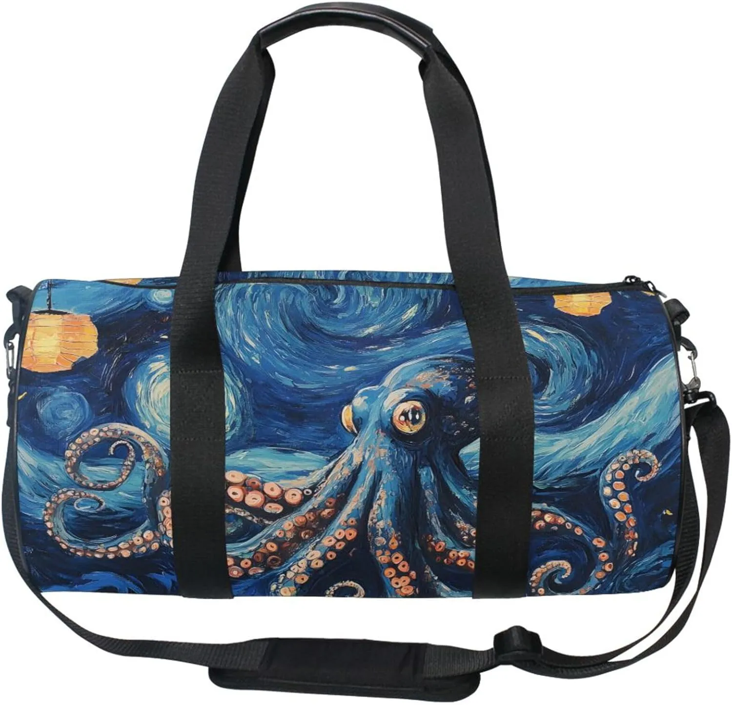 MNSRUU Sports Duffel Bags, Giant Octopus Lamp Athletic Gym Bag Overnight Workout Travel Tote Luggage for Men Women Yoga