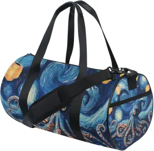 MNSRUU Sports Duffel Bags, Giant Octopus Lamp Athletic Gym Bag Overnight Workout Travel Tote Luggage for Men Women Yoga