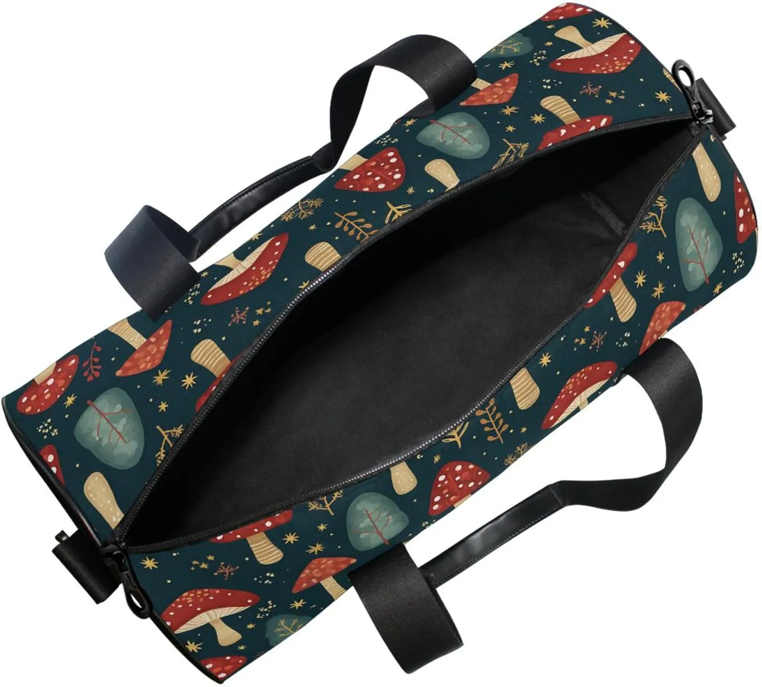 MNSRUU Sports Duffel Bags, Red Mushroom Athletic Gym Bag Overnight Workout Travel Tote Luggage for Men Women Yoga