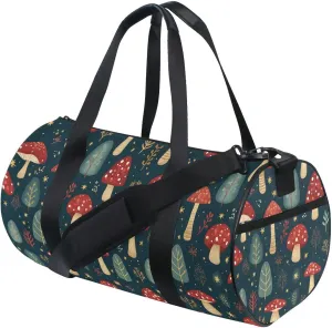 MNSRUU Sports Duffel Bags, Red Mushroom Athletic Gym Bag Overnight Workout Travel Tote Luggage for Men Women Yoga