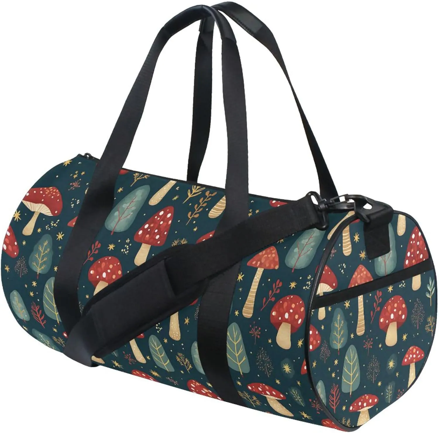 MNSRUU Sports Duffel Bags, Red Mushroom Athletic Gym Bag Overnight Workout Travel Tote Luggage for Men Women Yoga