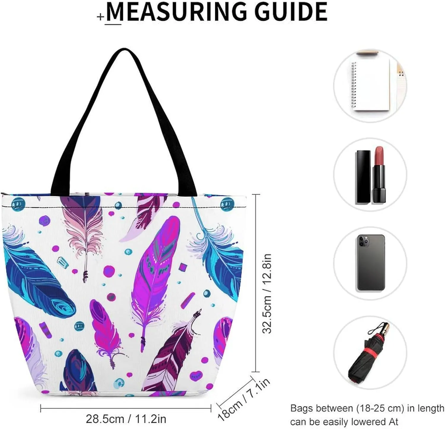MoBlinko Bohemian Ethnic Feathers Tote Bag for Women Reusable Shoulder Bags with Zipper for Yoga Grocery Shopping Gifts