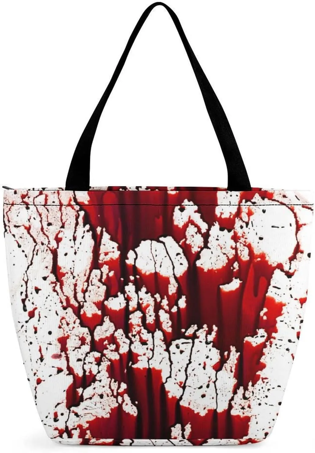 MoBlinko Halloween Red Blood Splatter Women Tote Bags Yoga Reusable Grocery Bagsshoulder Bag Handbag with Zipper