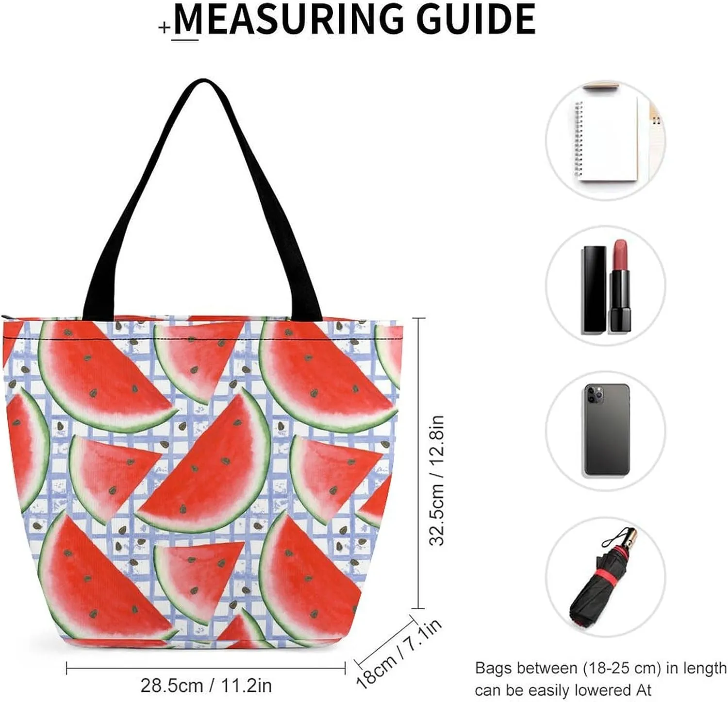 MoBlinko Pink Juicy Watermelon Womens Tote Bags Reusable Yoga Shoulder Bag Handbag with Zipper for Grocery Shopping Gifts